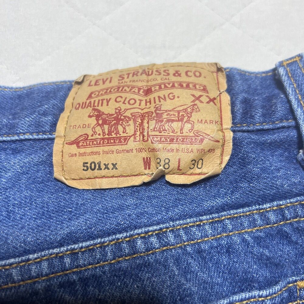 Vintage Levi's 501xx Jeans Mens 38x30 Button Fly 1994 Made in USA Preppy Y2K - Picture 3 of 16